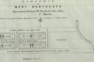 Proposed Township of West Northcote in 1854