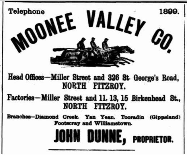 Advertisement for Moonee Valley Co