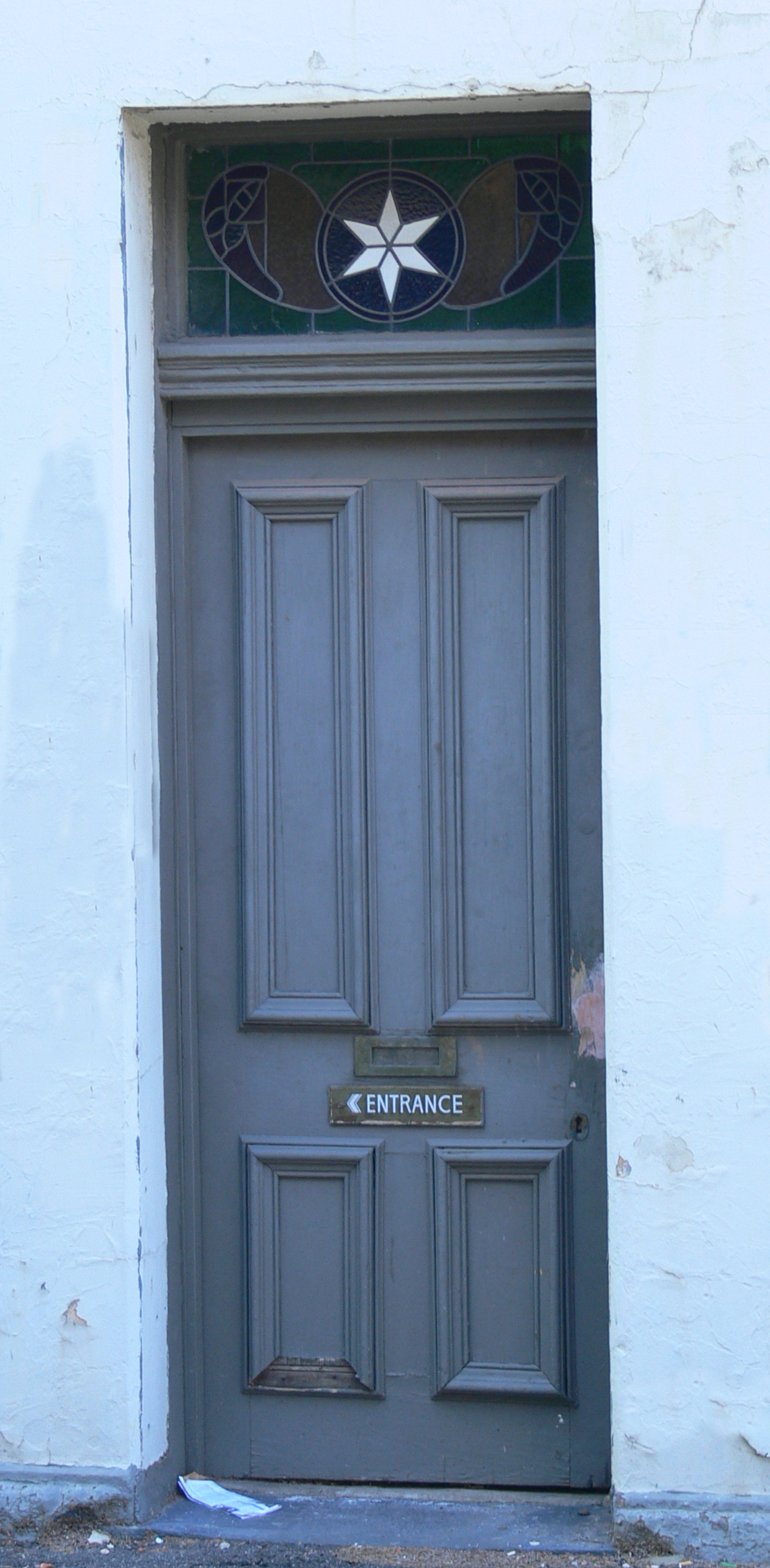 The Star - entrance door with star decoration
