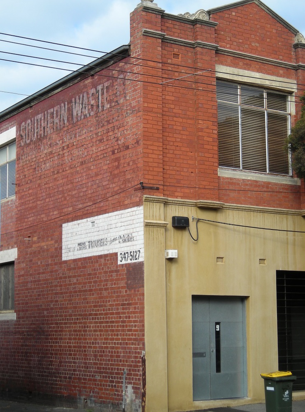 Advertising sign for Southern Waste Company, 9 Fenwick Street, North Carlton