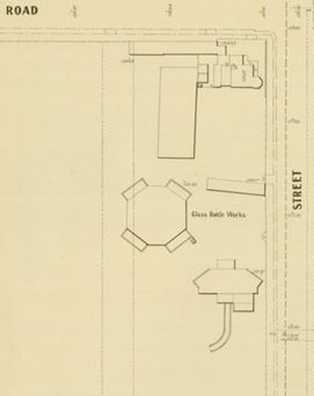 Glass Bottle Works detail in MMBW plan, dated 1905