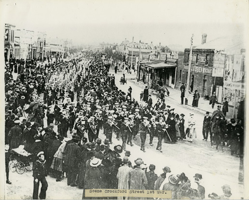 'Crowds watching the parade'