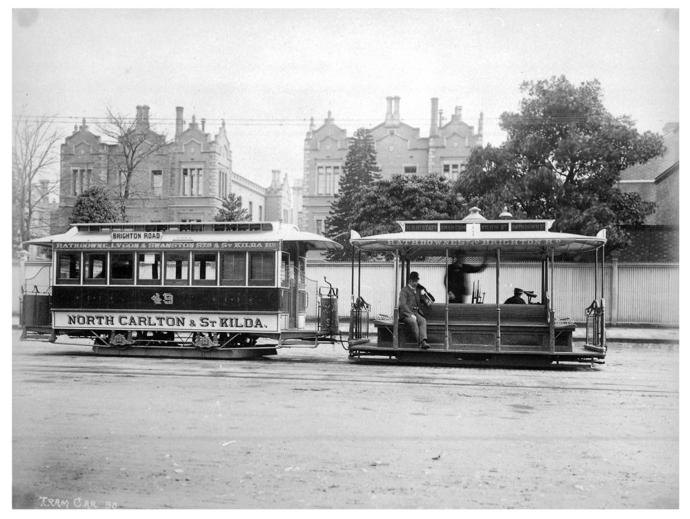 North Carlton & St Kilda cable tram, travelling east along Lonsdale Street, Melbourne